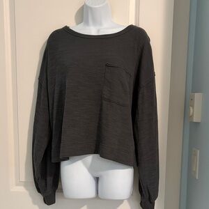 Casual Black Long Sleeve Sweatshirt